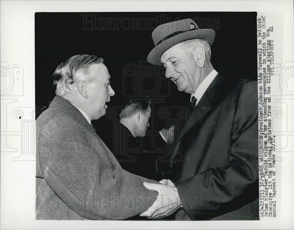 1965 Press Photo President Johnson and British Prime Minister Harold Wilson - Historic Images