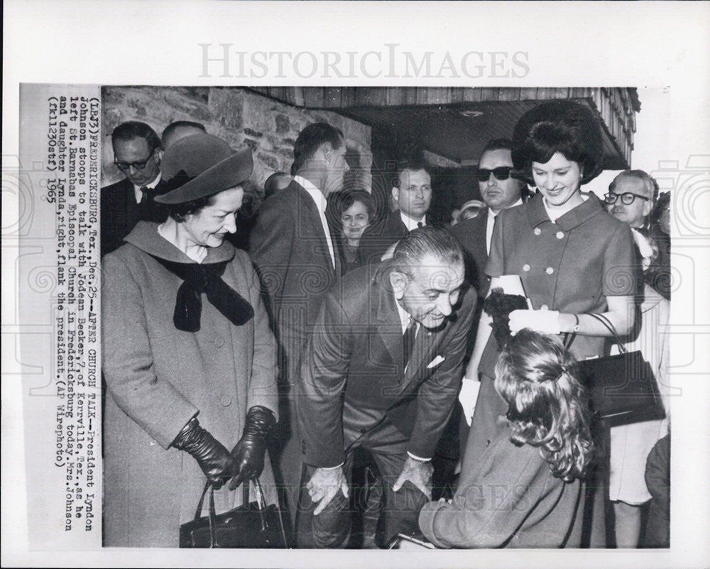 1965 Press Photo President and Mrs. Johnson with daughter Lynda - Historic Images