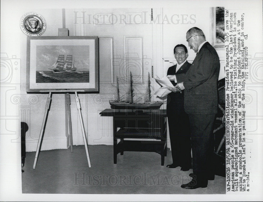 1964 Press Photo President Macapagal and President Johnson - Historic Images