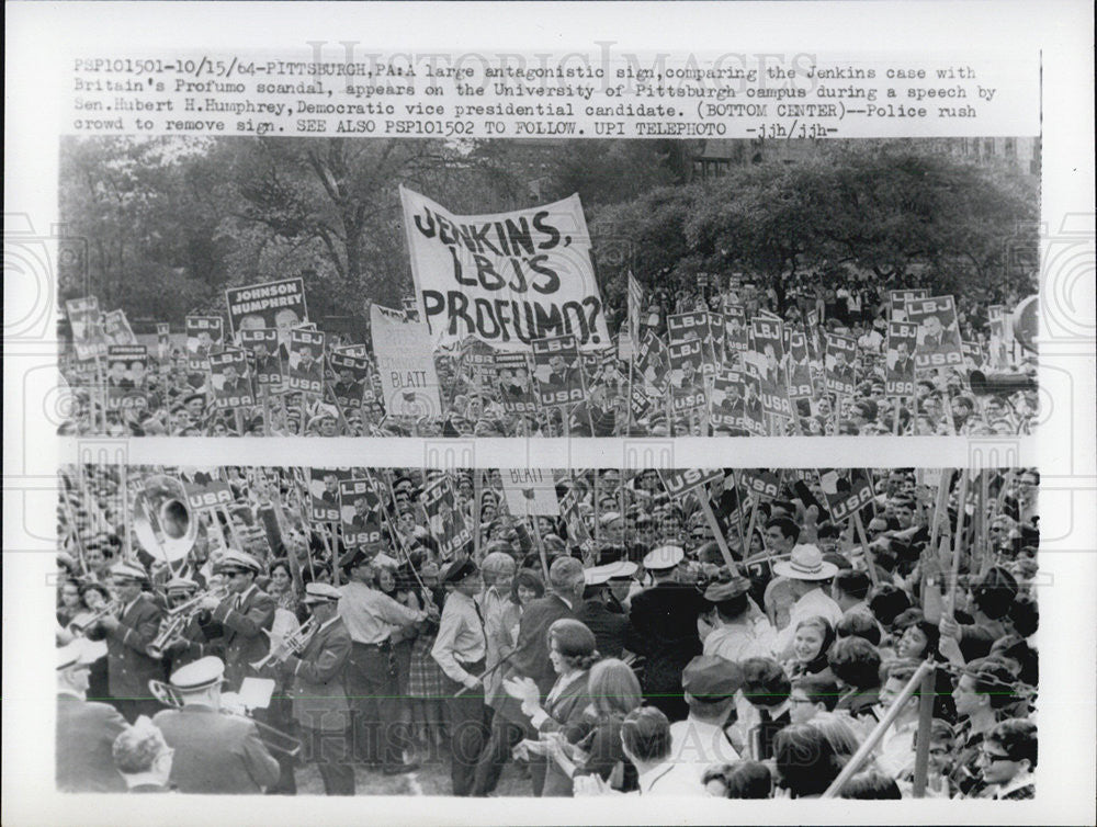 1964 Press Photo Senator Hubert Humphrey Vice Presidential Campaign - Historic Images