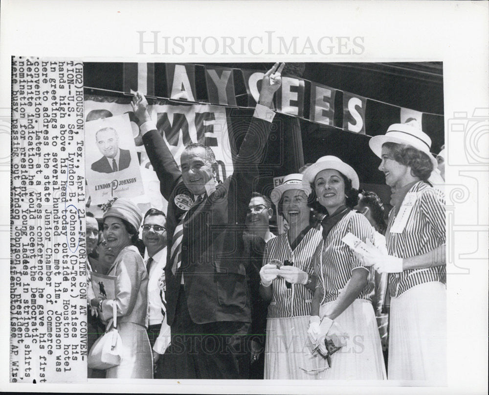 1960 Press Photo U.S. Senator Lyndon B. Johnson - Historic Images