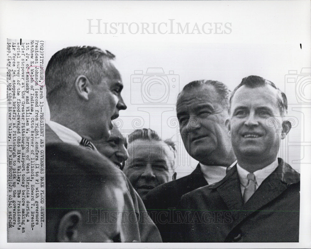 1964 Press Photo President Johnson, Governors Matthew E. Welsh, Otto Kerner - Historic Images