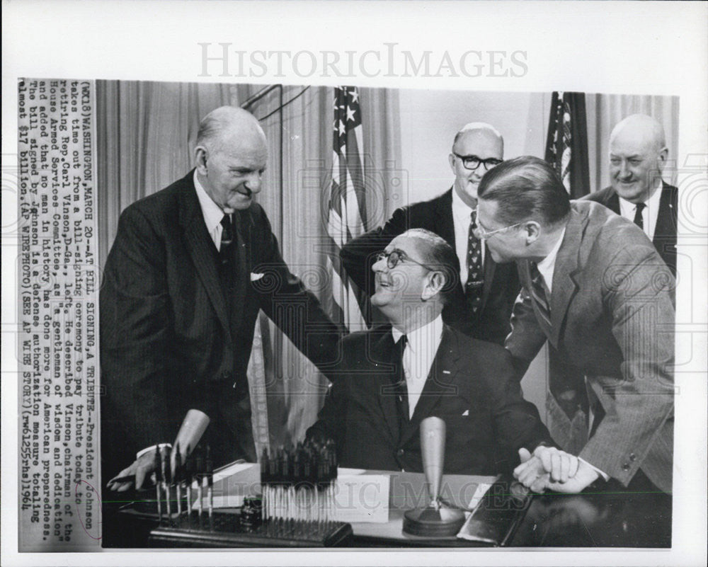 1964 Press Photo President Johnson and Rep. Carl Vinson - Historic Images