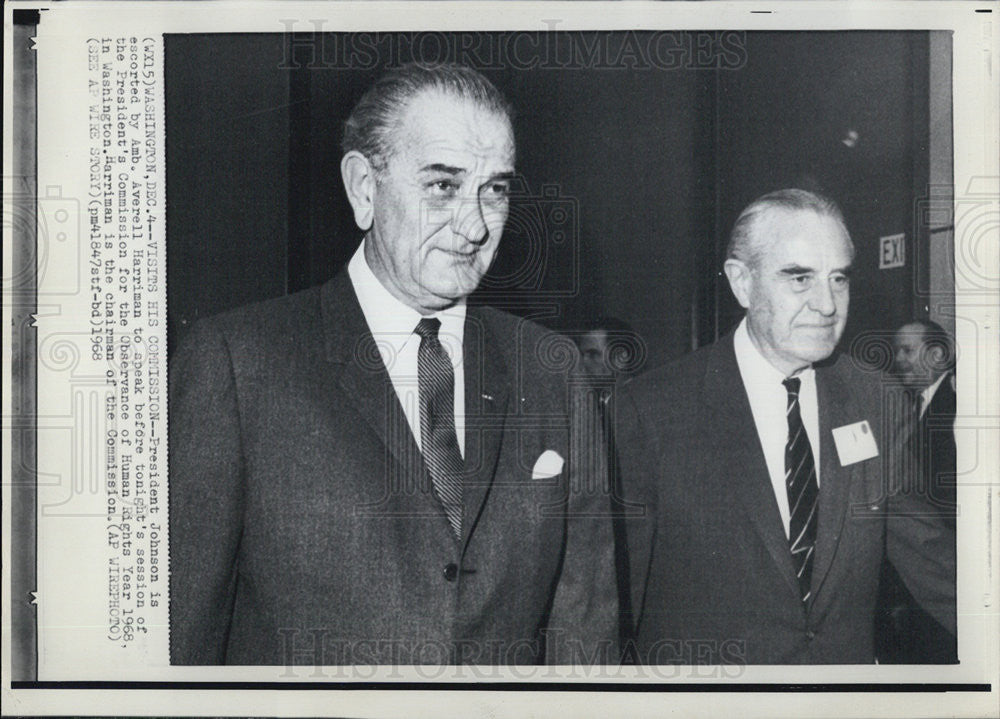 1968 Press Photo President Johnson and Amb. Averell Harriman - Historic Images