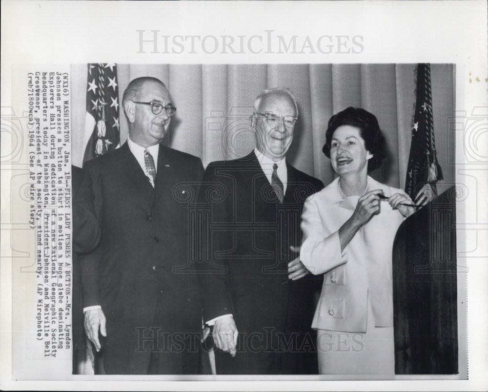 1964 Press Photo First Lady Johnson and President Johnson - Historic Images