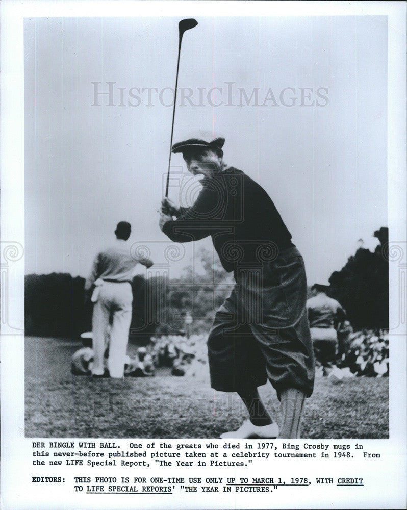 1978 Press Photo Bing Crosby  Plays Golf - Historic Images