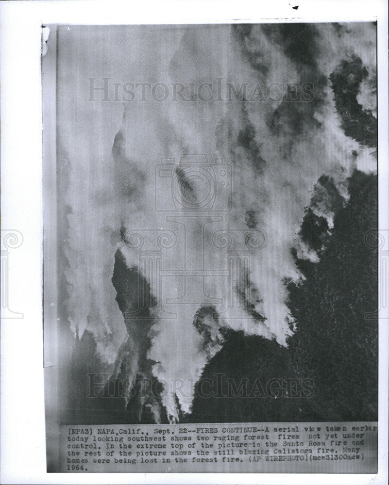 1964 Press Photo Aerial View Forest Fire. - Historic Images