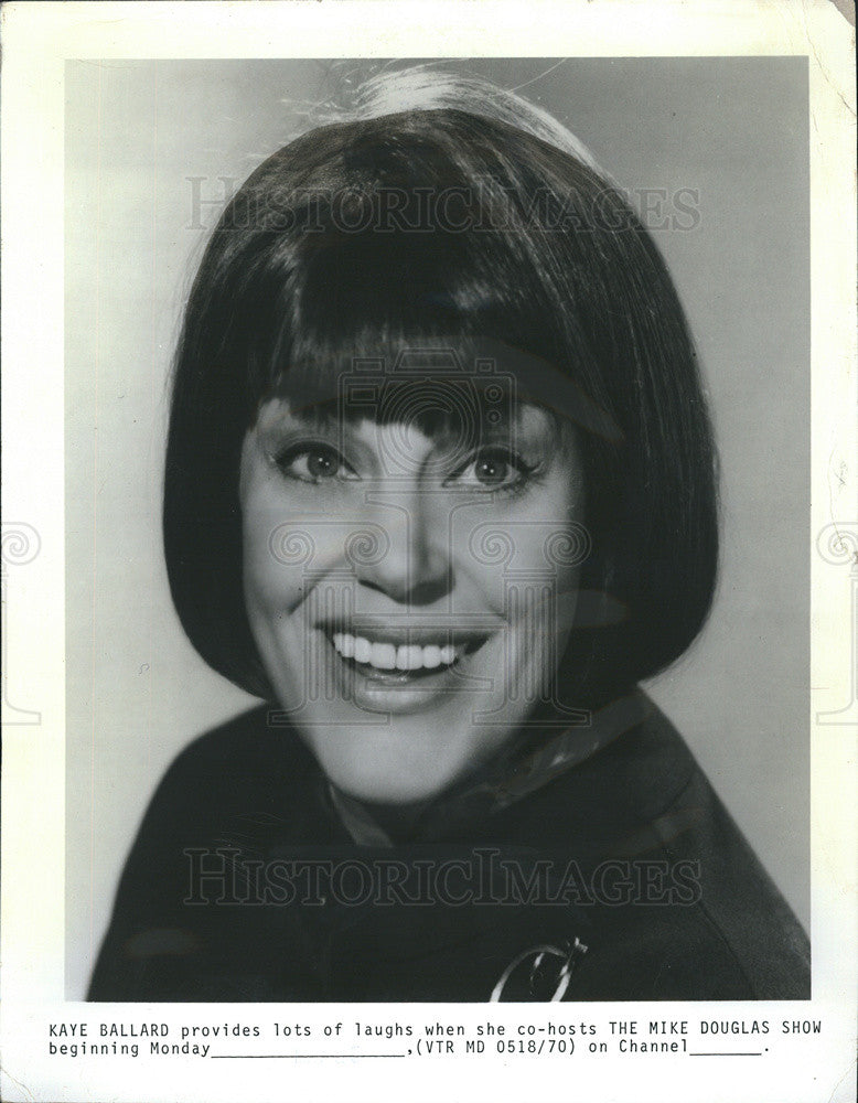 1970 Press Photo Actress Kaye Ballard Co-Hosts The Mike Douglas Show - Historic Images