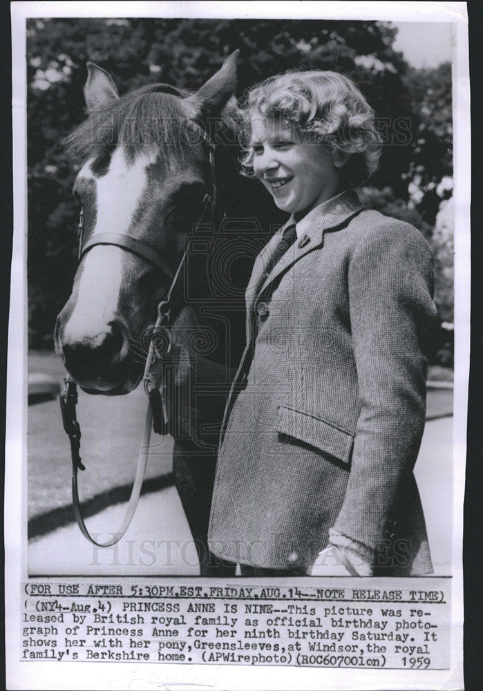 1959 Press Photo Princess Anne Greensleeves Windsor - Historic Images