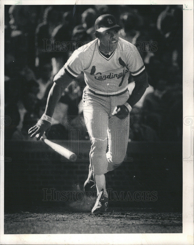 1985 Press Photo Cesar Cedeno Cardinals St. Louis Baseball - Historic Images