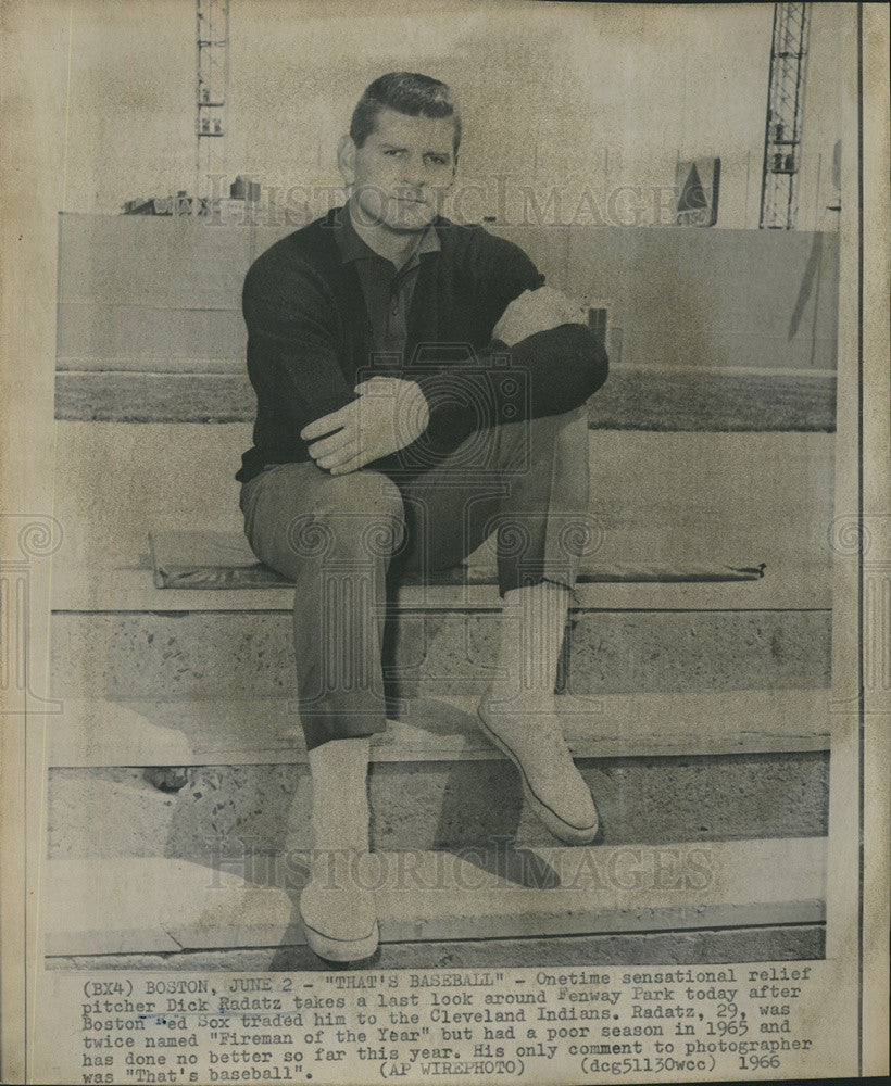 1966 Press Photo Pitcher Dick Radatz  traded to Cleveland Indians by Red Sox - Historic Images