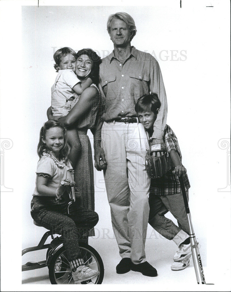 1990 Press Photo Ed Begley Jr Jayne Atkinson Partenthood Max Elliott Slade - Historic Images