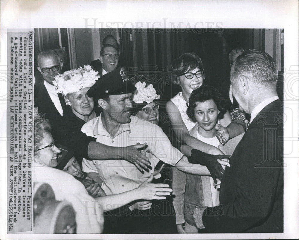 1964 Press Photo President Lyndon B. Johnson Capitol - Historic Images