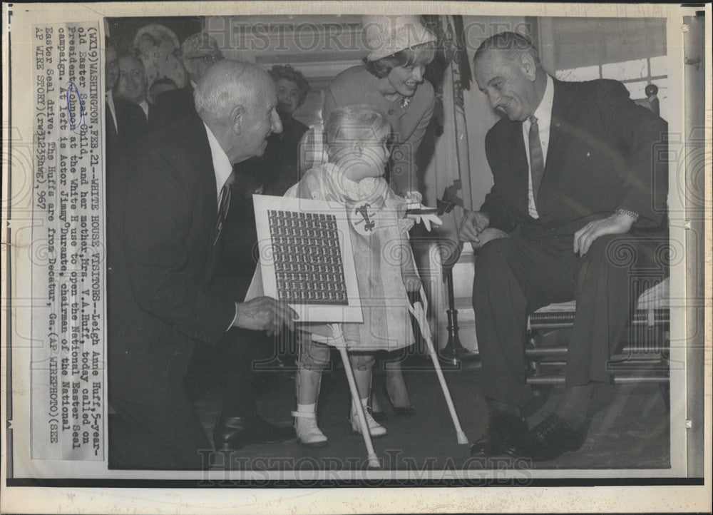 1967 Press Photo Leigh Anne 5, visited Pres.Lydon Johnson at the White House. - Historic Images