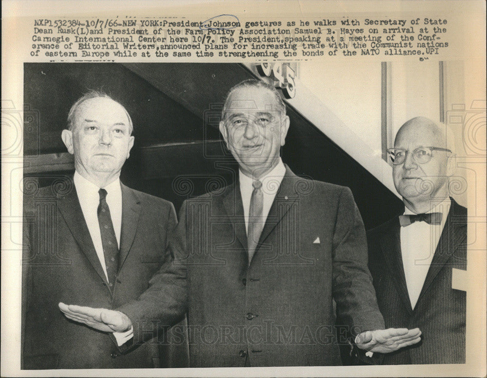 1966 Press Photo President Johnson &amp; Secretary of State - Historic Images