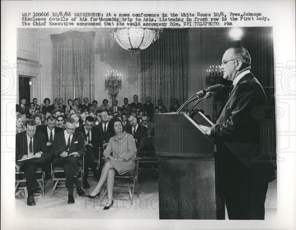 1966 Press Photo News Conference at the White House - Historic Images