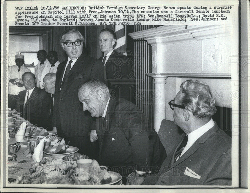 1966 Press Photo President Johnson and British Foreign Secretary - Historic Images