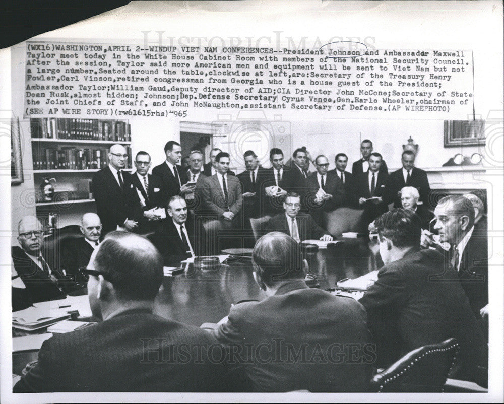 1965 Press Photo President Johnson &amp; Ambassador Maxwell Taylor - Historic Images