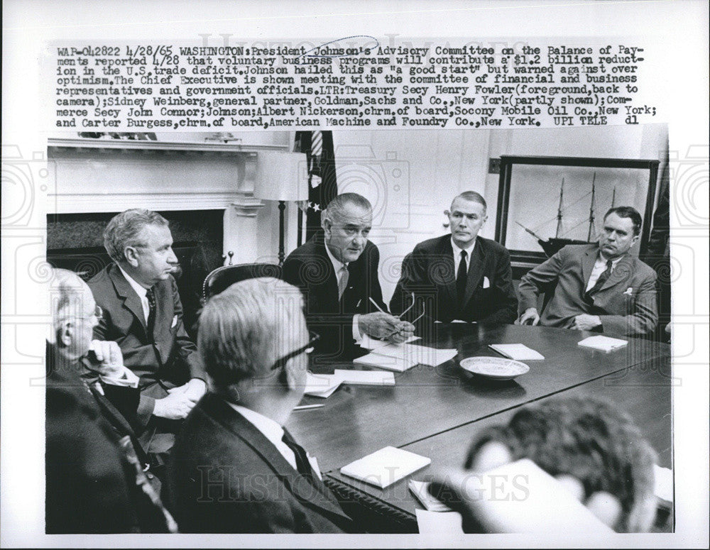 1965 Press Photo Pres.Johnson during Chief Executive Meeting. - Historic Images