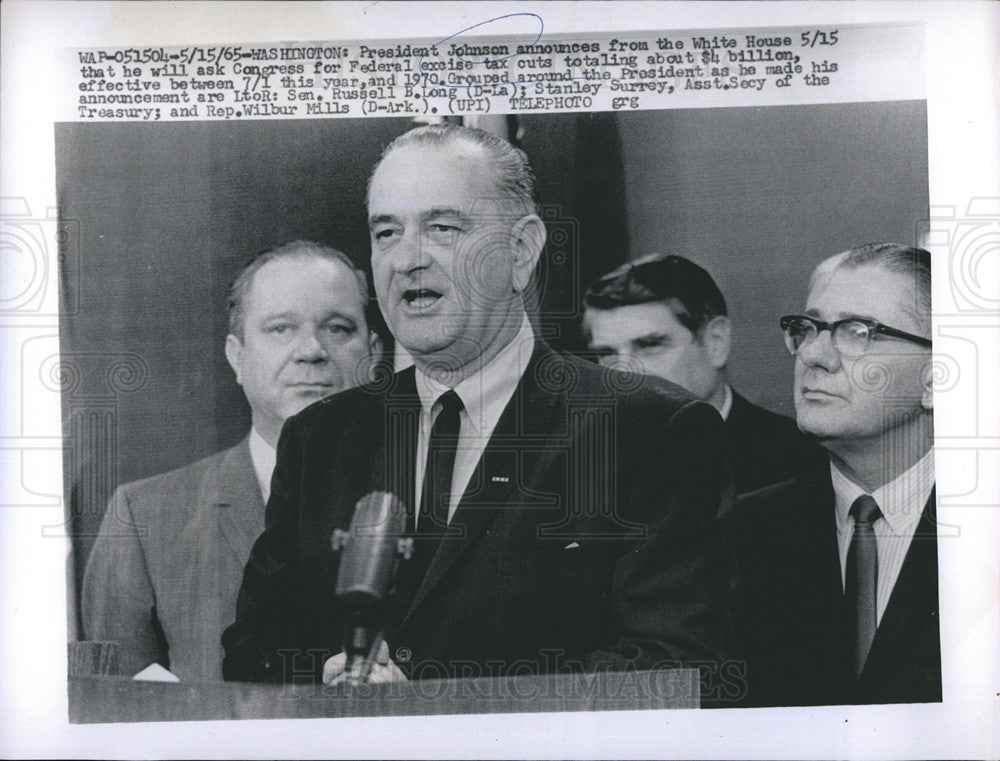 1965 Press Photo President Lyndon B. Johnson - Historic Images