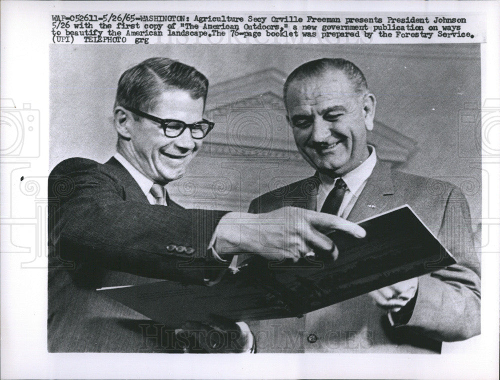 1965 Press Photo President Lyndon B. Johnson Freeman - Historic Images