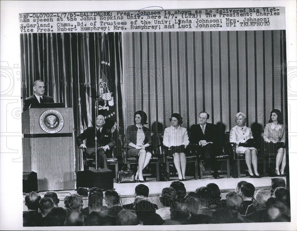 1965 Press Photo President Lyndon B. Johnson - Historic Images