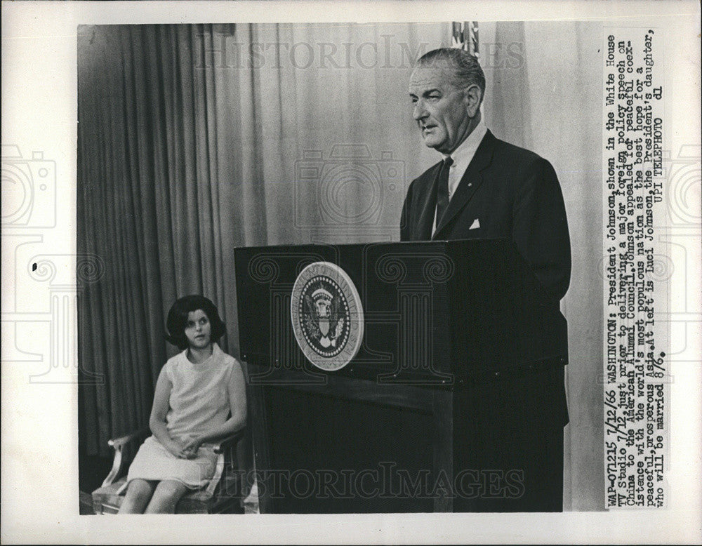 1966 Press Photo President Lyndon B. Johnson - Historic Images