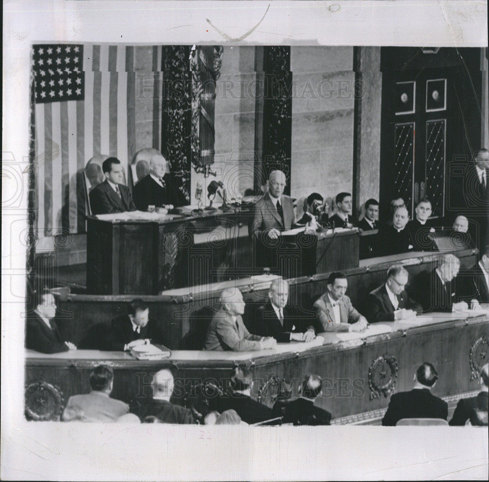 1955 Press Photo the President addresses Congress - Historic Images