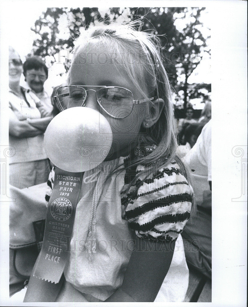 1978 Press Photo Bubble Gum Contest at Michigan State Fair - Historic Images