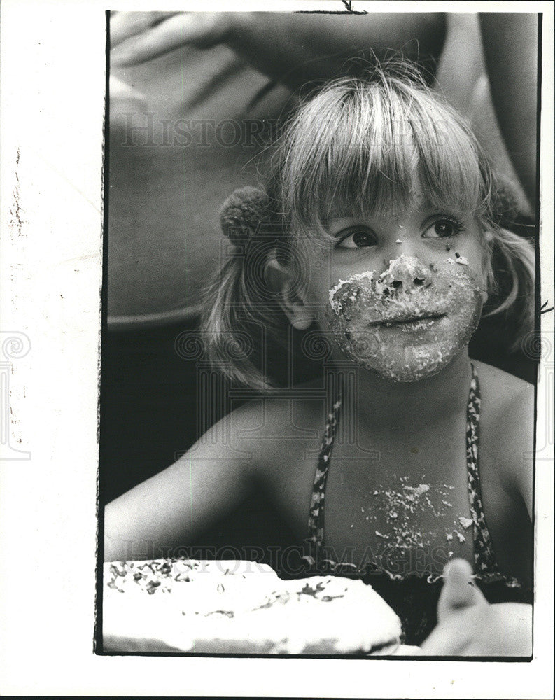 1981 Press Photo Trish Harper, winner of state fair pie eating contest - Historic Images