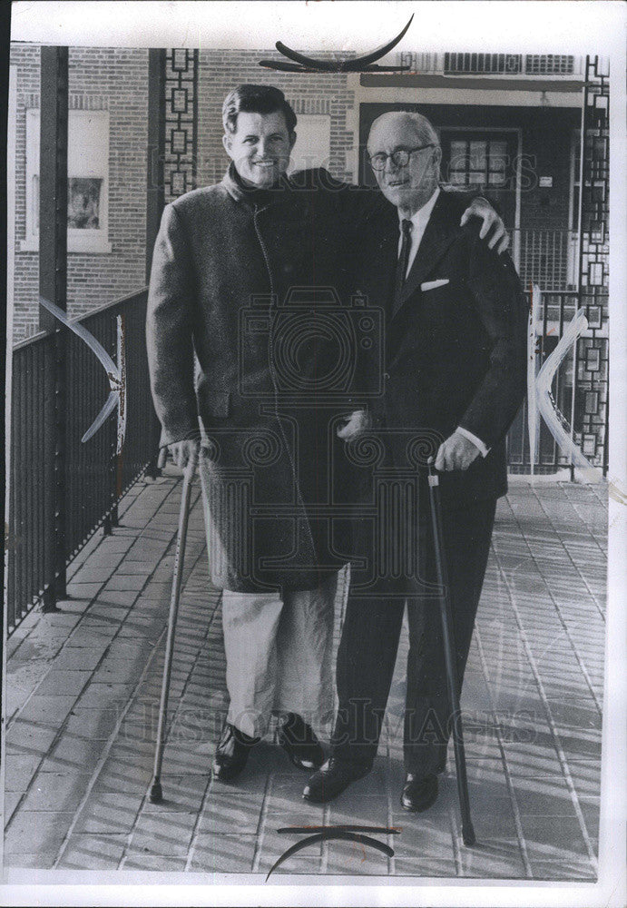 1964 Press Photo Democratic Senator Edward M. Kennedy and Father Joseph Kennedy - Historic Images