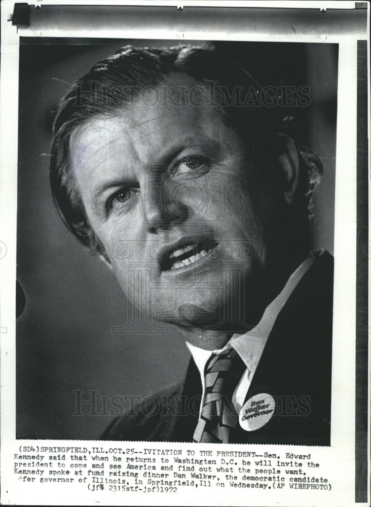 1972 Press Photo Senator Edward M Kennedy - Historic Images