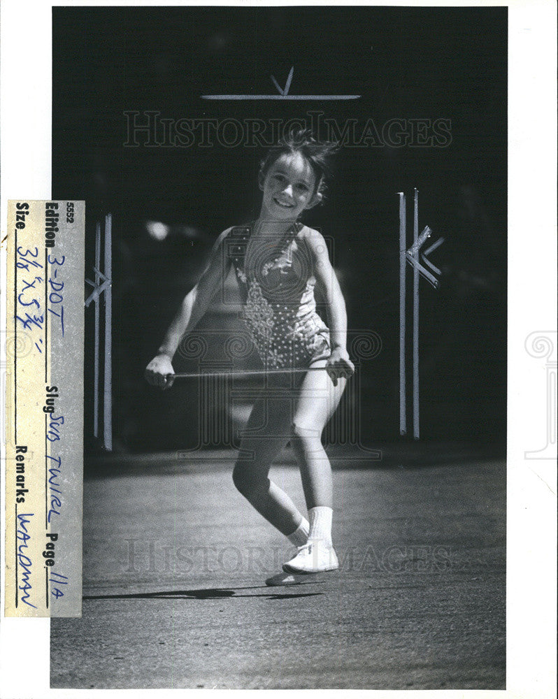 1980 Press Photo Stephanie Richardson Baton Twirling - Historic Images