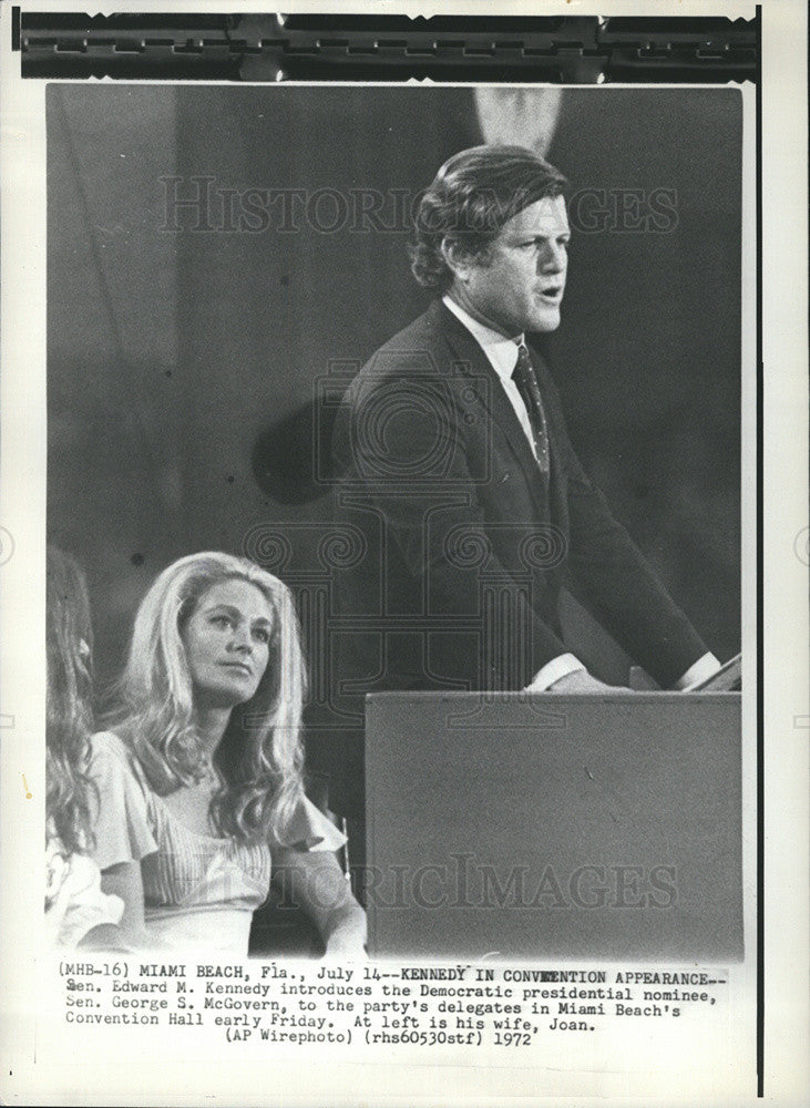 1972 Press Photo Sen. Edward M. Kennedy with wife Joan - Historic Images