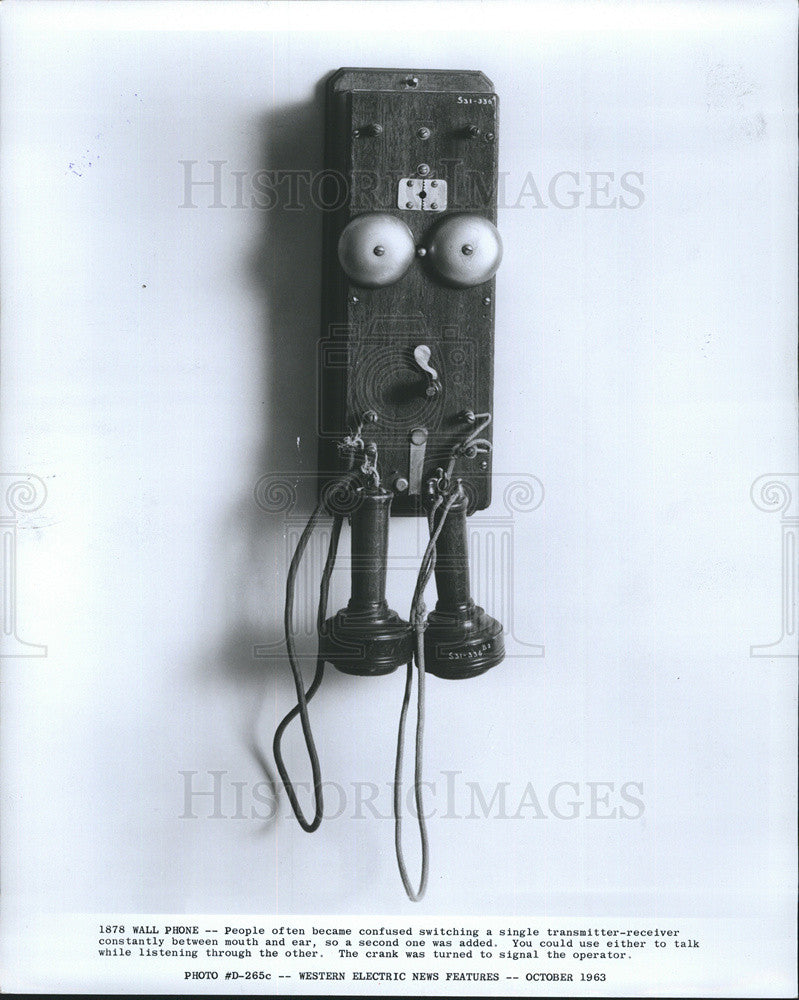 1963 Press Photo 1878 Wall phone by Western Electric - Historic Images