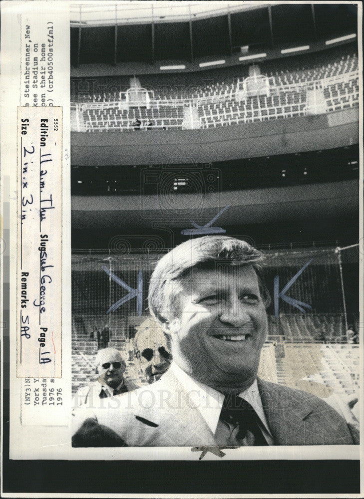 1976 Press Photo Baseballs George Steinbrenner - Historic Images