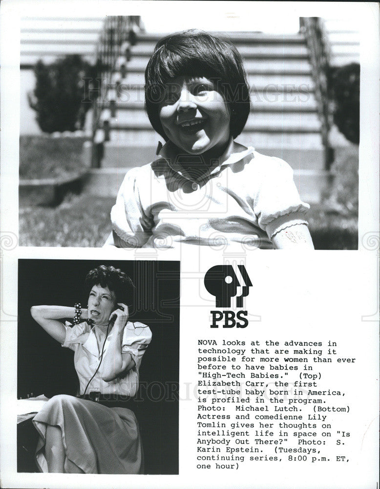 Press Photo Comedienne Lily Tomlin and a child - Historic Images