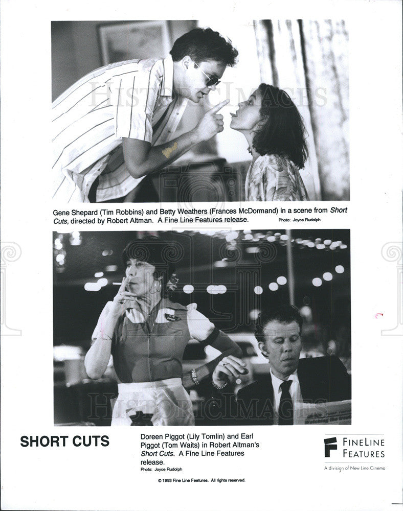 1993 Press Photo Lily Tomlin &amp; Tom Waits &amp;Tim Robbins in &quot;Short Cuts&quot; - Historic Images