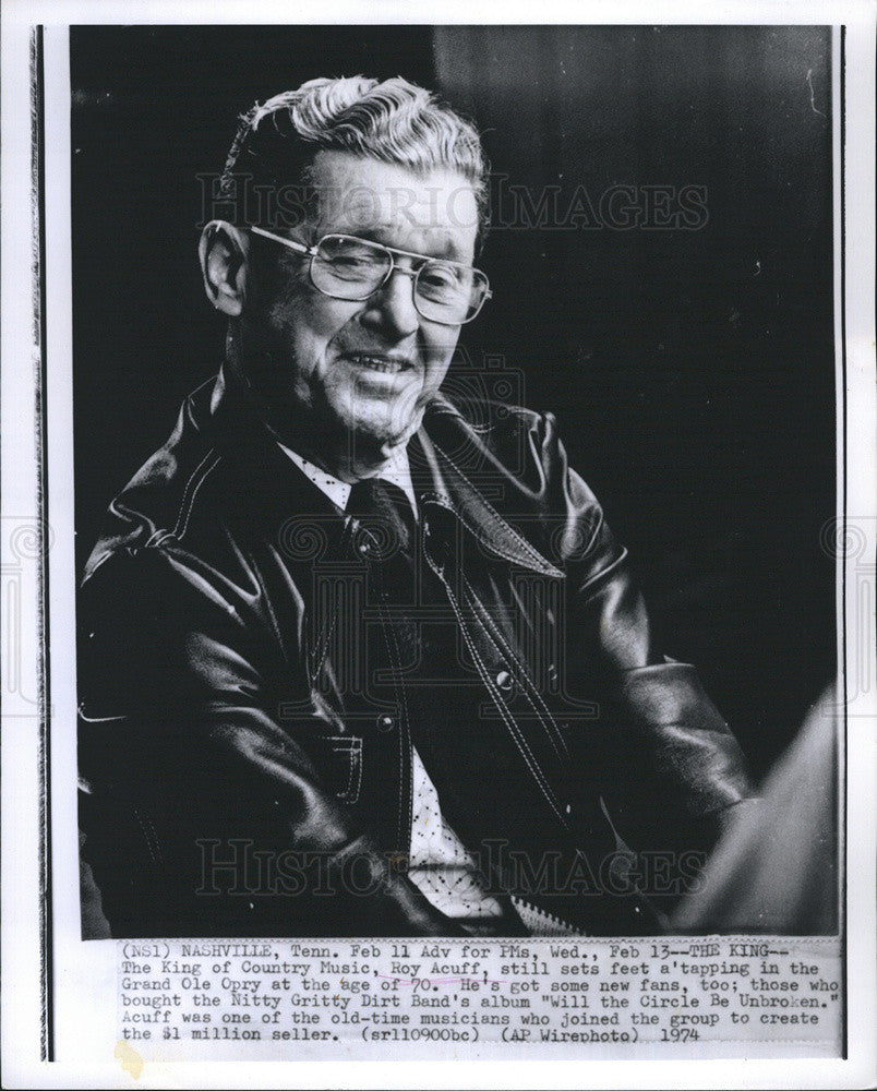 1974 Press Photo The King of Country music Roy Acuff - Historic Images