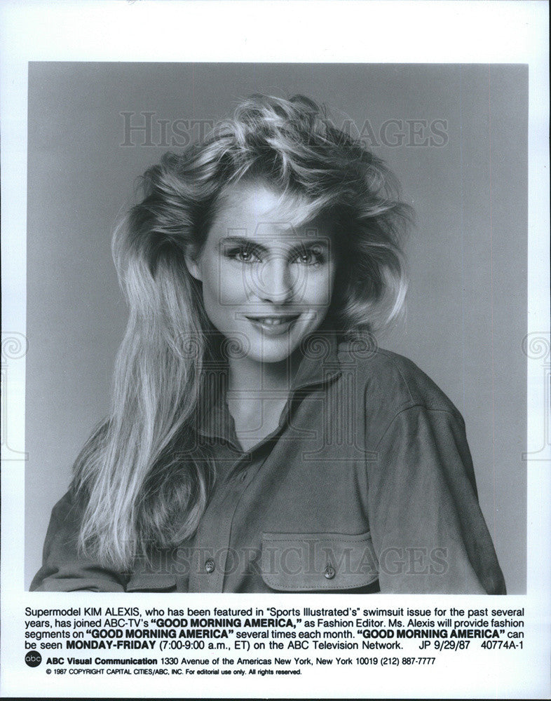 1987 Press Photo Supermodel Kim Alexis Fashion Editor Good Morning America - Historic Images