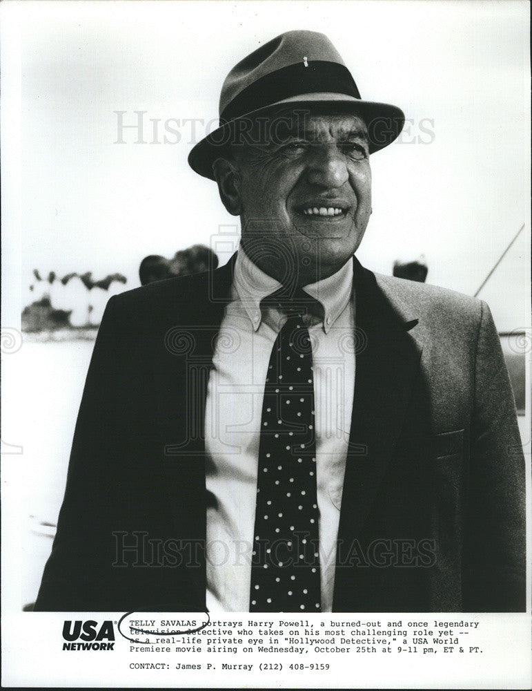 Press Photo Telly Savalas Harry Powell Hollywood Detective - Historic Images