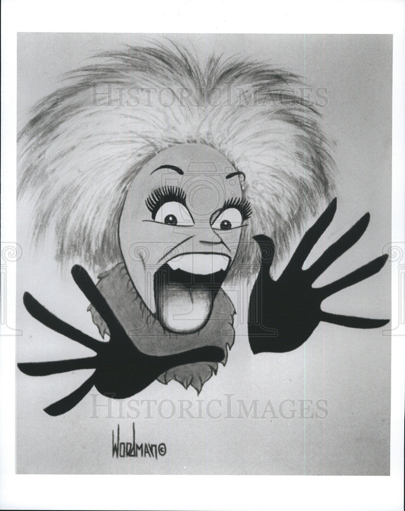 Press Photo Phyllis Diller Caricature - Historic Images