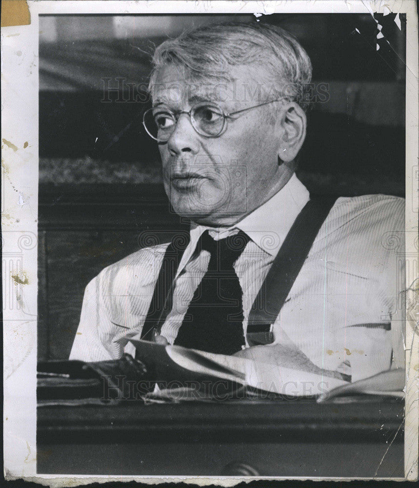 1955 Press Photo Paul Muni from the scene on &quot;Inherit the Wind&quot; play - Historic Images