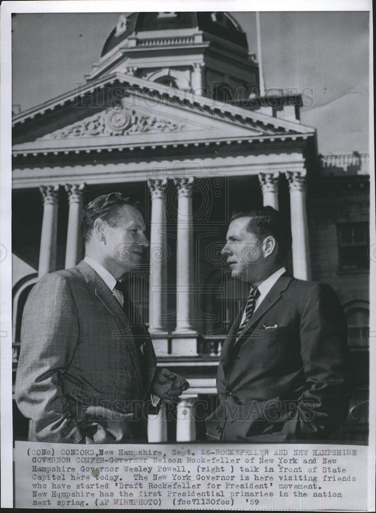 1959 Press Photo Nelson Rockefeller Wesley Powell - Historic Images