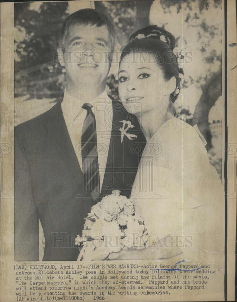 1966 Press Photo George Peppard Marries Elizabeth Achley - Historic Images