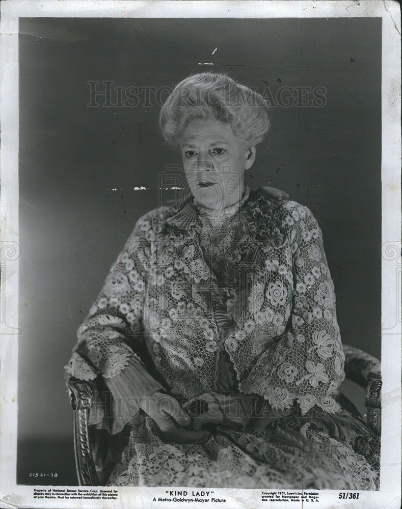 1951 Press Photo Ethel Barrymore in &quot;Kind Lady&quot; - Historic Images