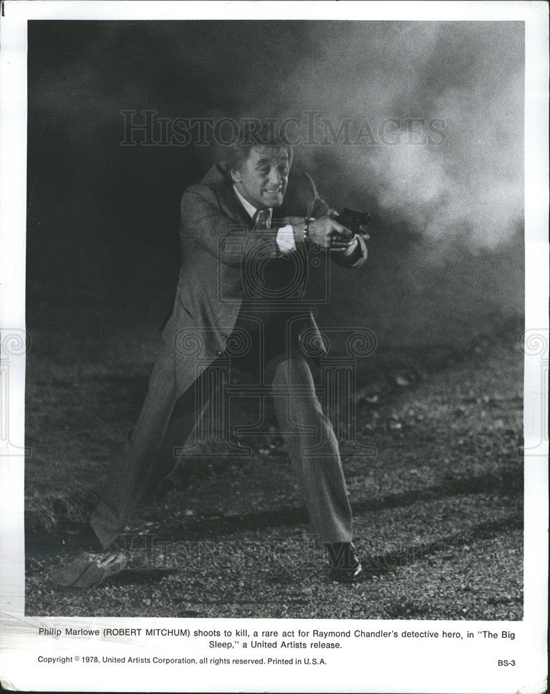 1978 Press Photo Robert Mitchum stars in &quot;The Big Sleep&quot; - Historic Images