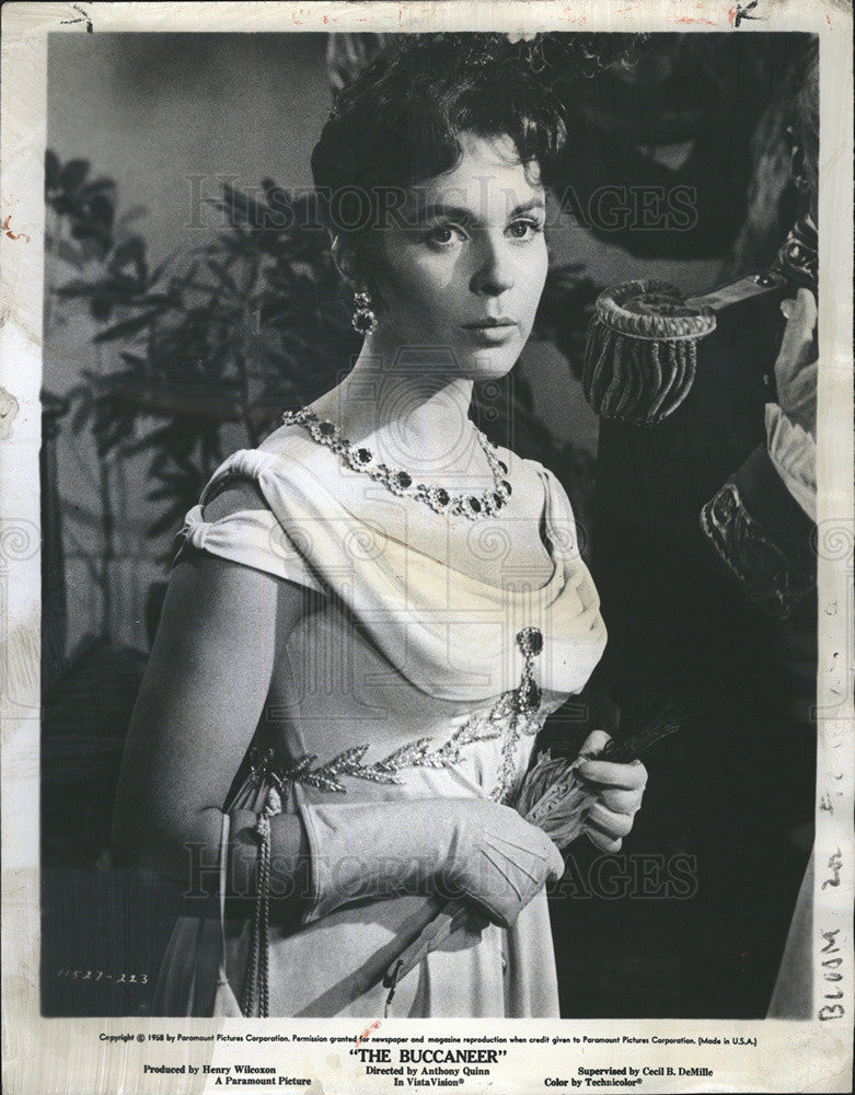 1959 Press Photo Actress Claire Bloom in "The Buccaneer" - Historic Images