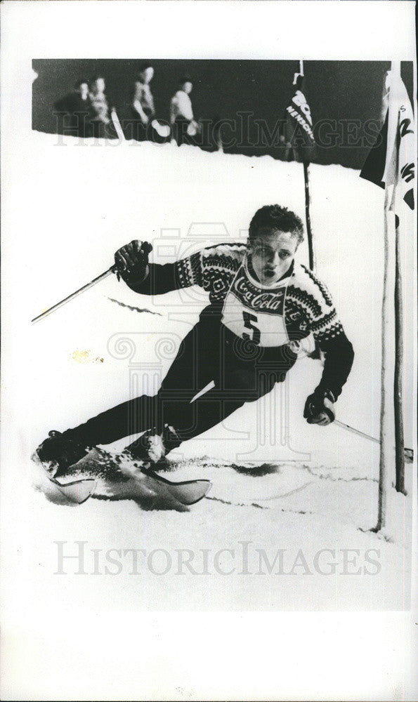 1964 Press Photo Hugo Nindl Injured Himself In Pre-Olympic Try-outs - Historic Images