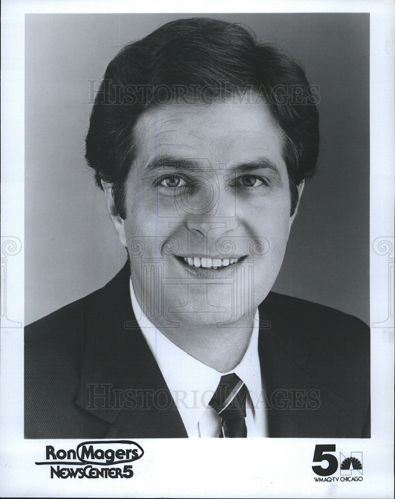 1982 Press Photo Ron Magers Anchor Correspondent News Center 5 Chicago WMAQ-TV - Historic Images